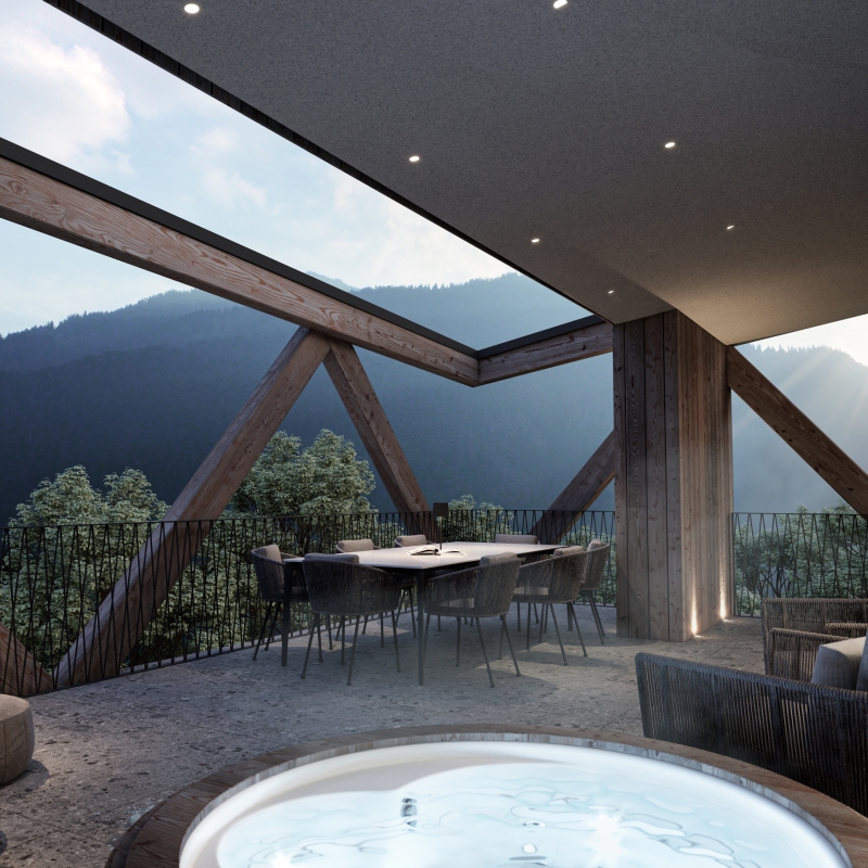 rendering modern interior design architecture building