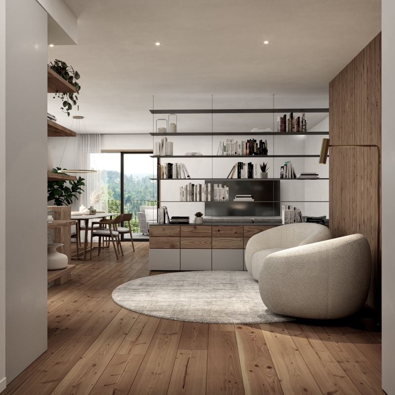 rendering modern interior design architecture building