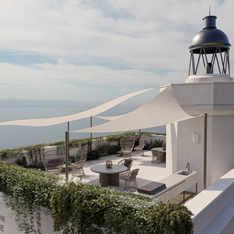 rendering faro light house interior design concorso isole tremiti faro san domini hotel boutique rendering