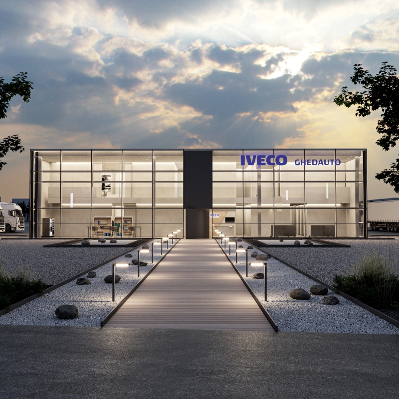 rendering dealership shed interior design vibia architecture archittettura