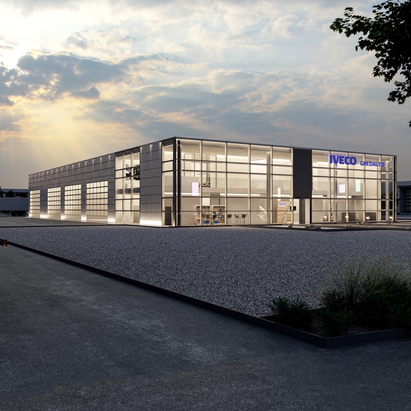 rendering dealership shed interior design vibia architecture archittettura