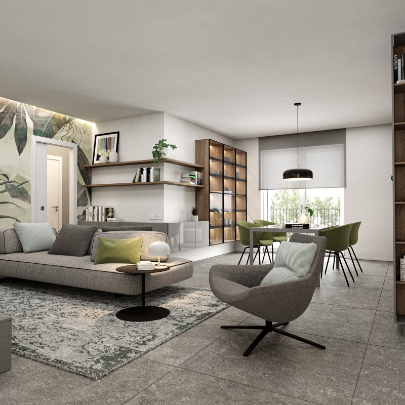 Interior design rendering modern house real estate immobiliare arredamento architettura architetcure